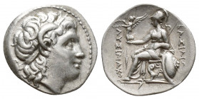 Greek Coins
Kings of Thrace, Lysimachos, 305-281 BC. Drachm Ephesos, circa 294-287. Diademed head of the deified Alexander the Great to right, with ho...