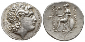 Greek Coins
Kings of Thrace, Lysimachos AR Tetradrachm. Sardes, circa 297/6-286 BC. Diademed head of the deified Alexander to right, with horn of Amm...