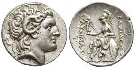 Greek Coins
Kings of Thrace. Lysimachos.. 305-281 BC. Ar Tetradrachm Pella, ca. 286/5-282/1 BC. Diademed head of the deified Alexander right, with hor...