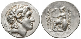 Greek Coins
Kings of Thrace. Lysimachos. 305-281 BC. Ar Tetradrachm Pergamon mint. Struck circa 287-282 BC. Diademed head of the deified Alexander rig...