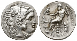 Greek Coins
Kings of Thrace. Lysimachos. 305-281 BC. Tetradrachm Colophon, 297/6. Head of Herakles to right, wearing lion skin headdress. BAΣIΛEΩΣ ΛYΣ...