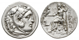 Greek Coins
Kings of Thrace. Lysimachos. 305-281 BC. Drachm Colophon, 297/6. Head of Herakles to right, wearing lion skin headdress. BAΣIΛEΩΣ ΛYΣIMAX[...