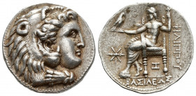 Greek Coins
KINGS OF MACEDON Philip III Arrhidaios Ar Tetradrachm. Arados, circa 323-316 BC. Head of Herakles right, wearing lion skin headdress / Ze...