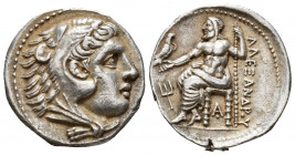 Greek Coins
KINGS of MACEDON. Alexander III 336-323 BC.Ar Tetradrachm Pella. Head of Herakles right, wearing lion's skin headdress / Zeus seated right...