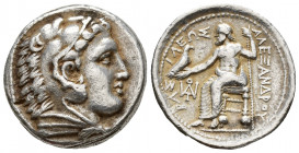Greek Coins
KINGS of MACEDON. Alexander III 336-323 BC.Ar Tetradrachm Amphipolis head of young Herakles right, wearing a lion’s skin headdress, rev BA...