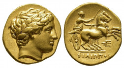 Greek Coins
KINGS of MACEDON. Philip II. 359-336 BC. AV Stater Pella mint. Struck under Philip III and Kassander, circa 323-315 BC. Laureate head of ...