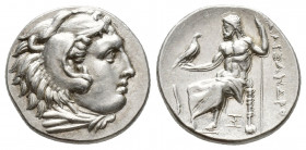 Greek Coins
KINGS OF MACEDON. Alexander III 'the Great' 336-323 BC. Ar Drachm. Abydos. Head of Herakles right, wearing lion skin.AΛEΞANΔPOY.Zeus seate...