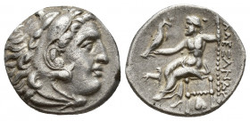 Greek Coins
KINGS OF MACEDON. Alexander III 'the Great' 336-323 BC .Ar Drachm. Abydos Head of Herakles right, wearing lion skin.AΛEΞANΔPOY.Zeus seated...