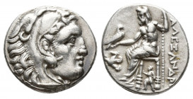 Greek Coins
KINGS of MACEDON. Alexander III 'the Great' Ar Drachm. Lampsakos, circa 310-301 BC. Head of Herakles right, wearing lion skin headdress / ...
