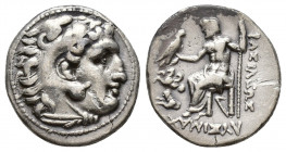 Greek Coins
KINGS OF THRACE. Lysimachos Ar Drachm. In the types of Alexander III of Macedon. Lampsakos, 299-296 BC. Head of Herakles right, wearing li...