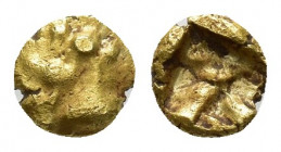 Greek Coins
IONIA, Uncertain. Late 7th to Mid-6th century BC. EL Sixth Stater - Hekte Phokaic Standard. Raised swastika pattern / Quadripartite incuse...
