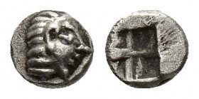 Greek Coins
IONIA, Kolophon. Circa 450-410 BC. AR Hemiobol Laureate head of Apollo right / Quadripartite incuse square. 
Weight: 0.24 Diameter: 4.8