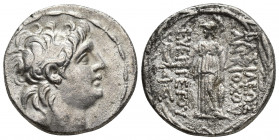 Greek Coins
Seleukid Kings of Syria, Antiochos VII Euergetes (Sidetes) AR Tetradrachm. Cappadocian mint, circa 138-129 BC. Posthumous issue. Diademed ...
