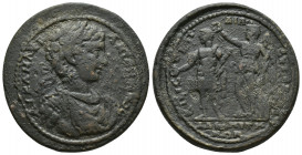 Roman Provincial
MYSIA, Adramyteum. Caracalla. AD 198-217. AePaulos, magistrate. Laureate and draped bust right / Septimius standing left, sacrificing...