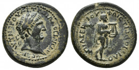 Roman Provincial
Phrygia 	Philomelium    Trajan AD 98-117 . Ae. ΑΥΤ ΝΕΡΟΥΑⳞ ΤΡΑΙΑΝΟⳞ ΚΑΙⳞΑΡ ⳞΕΒ(?) laureate head of Trajan,  Laureate head right.[ΕΠ]...