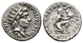 Roman Republic 
Augustus. 27 BC-AD 14. AR Denarius Rome mint. L. Aquillius Florus, moneyer. Struck 18 BC. Radiate head of Sol right / Kneeling Parthia...