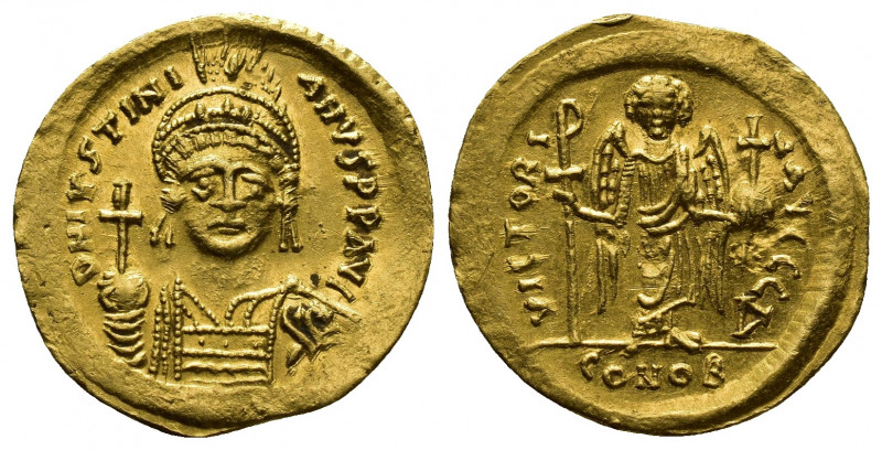 Byzantine
Justinian I AV Solidus. Constantinople, AD 537-542. D N IVSTINIANVS P ...