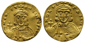Byzantine
Leo III the "Isaurian", with Constantine V. AD 717-741. Constantinople Solidus AV Bust of Leo III, facing, with short beard, wearing crown a...