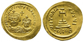Byzantine
Heraclius with Heraclius Constantine AD 610-641. Struck circa AD 616-625. Solidus AV d d N N hЄRACLIUS Єτ hЄRA CO[...], facing busts of Hera...