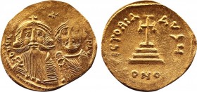 Byzantine
Heraclius with Heraclius Constantine 610-641. Solidus. Constantinople δδ NN ҺЄRACLIЧS ЄT ҺЄRA CONST P P AV.Crowned and draped facing busts ...