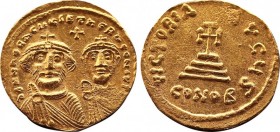 Byzantine
Heraclius with Heraclius Constantine 610-641. Solidus. Constantinople δδ NN ҺЄRACLIЧS ЄT ҺЄRA CONST P P AV.Crowned and draped facing busts ...