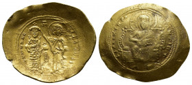 Byzantine
Constantine X AV Histamenon Nomisma. Constantinople, AD 1059-1067. + IhS XIS RЄX RЄGNANTINM, Christ seated facing on throne with curved arms...
