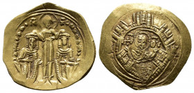 Byzantine
Andronicus II, Palaeologus, with ANDRONICUS III. 1325-1328 AD. AV Hyperpyron (23mm, 3.33 gm). Constantinople mint. Bust of Mary, orans, wit...