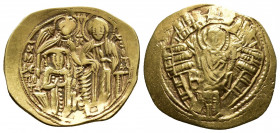 Byzantine
MICHAEL VIII. 1261-1282. AV Hyperpyron   Constantinople mint. Facing bust of Mary, orans, within city walls; A K / Archangel Michael presen...