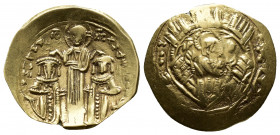 Byzantine 
Andronicus II, Palaeologus, with ANDRONICUS III. 1325-1328 AD. AV Hyperpyron (23mm, 3.33 gm). Constantinople mint. Bust of Mary, orans, wit...