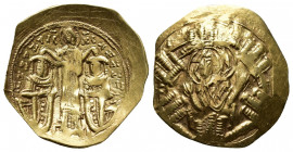 Byzantine 
Andronicus II, Palaeologus, with ANDRONICUS III. 1325-1328 AD. AV Hyperpyron (23mm, 3.33 gm). Constantinople mint. Bust of Mary, orans, wit...