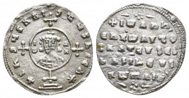 Byzantine
JOHN I, Tzimisces. 969-976 AD. AR Miliaresion Constantinople mint. Bust of John in central medallion on cross-crosslet / Legend in five line...