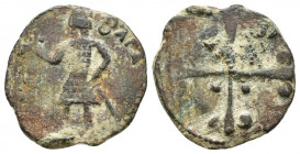 Crusaders
CRUSADERS, Edessa. Baldwin II. Second reign, 1108-1118. Ae Follis Light series. Struck circa 1110-1118. Baldwin standing left, wearing conic...