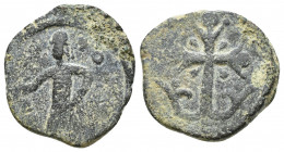 Crusaders
CRUSADERS, Edessa. Baldwin II. Second reign, 1108-1118. Ae Follis Light series. Struck circa 1110-1118. Baldwin standing left, wearing conic...
