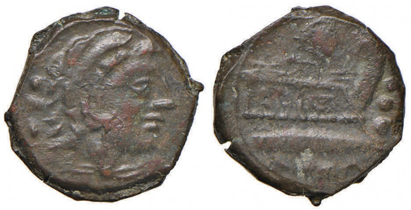Caecilia - Quadrante (128 a.C.) Testa di Ercole a d. - R/ Prua a d. - Cr. 262/4 ...