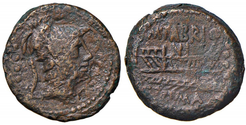 M. Fabrinius - Triens (132 a.C.) Testa di Roma a d. - R/ Prua a d. - Syd 453 var...
