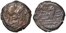 Q. Marcius Libo - Triens (148 a.C.) Testa elmata di Minerva a d. - Prua a d. - AE (g 7,71)
MB