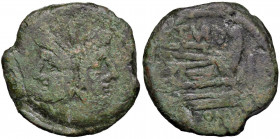 Papiria Asse (169-157 a.C.) - Testa di Giano - R/ Prua a d. - Sear 709 AE (g 26,18)
MB