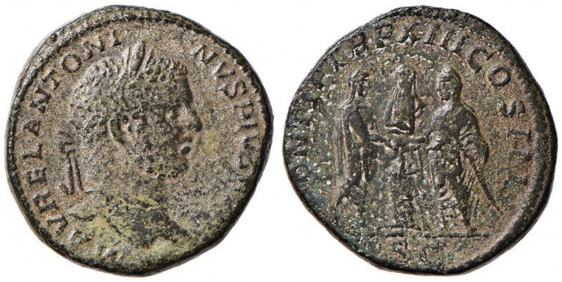 Caracalla (211-217) Sesterzio - Testa laureata a d. - R/ Scena sacrificale - RIC...