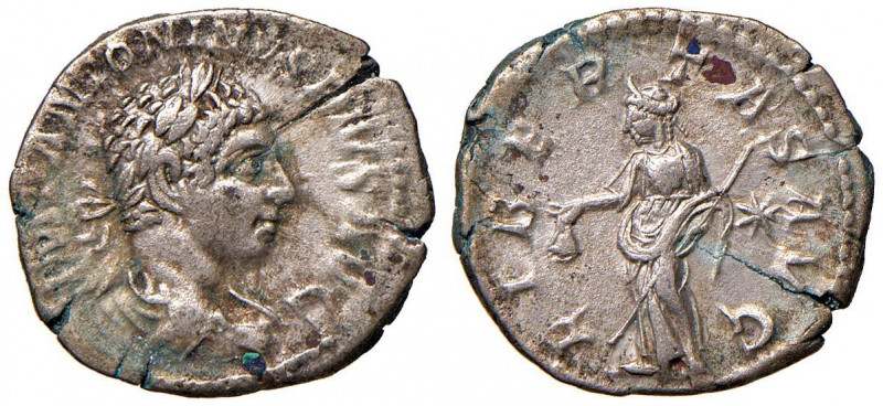 Elagabalo (218-222) Denario - Busto laureato, drappeggiato e corazzato a d. - R/...