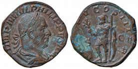 Filippo I (244-249) Sesterzio - Busto laureato a d. - R/ Marte stante a s. - RIC 146 AE (g 18,89) Bell’esemplare
SPL