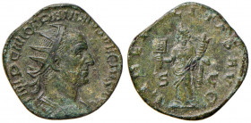 Traiano Decio (249-251) Dupondio - Busto radiato e drappeggiato a d. - R/ Libertas stante a s. - RIC 123 AE (g 8,52)
qSPL/SPL