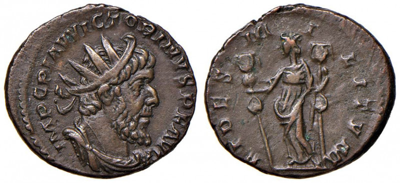 Vittorino (268-270) Antoniniano - Busto drappeggiato e radiato a d. - R/ La Fede...