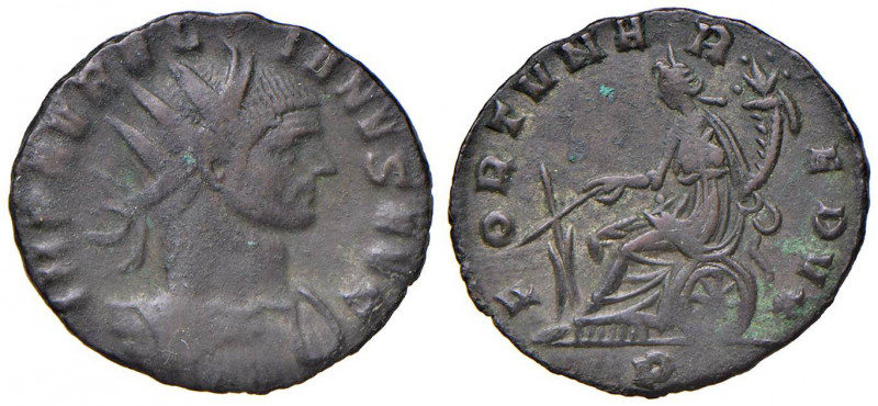 Aureliano (270-275) Antoniniano - Busto radiato a d. - R/ La Fortuna seduta a s....