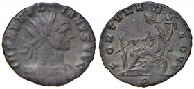 Aureliano (270-275) Antoniniano - Busto radiato a d. - R/ La Fortuna seduta a s. - RIC 220 MI (g 2,99)
qBB