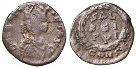 Leone I (457-473) Siliqua (Constantinopoli) - Busto a d. - R/ SAL/REI/PUI in tre righe entro corona - RIC 646 AG (g 1,07)
qBB