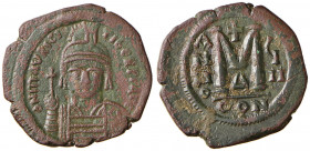BISANZIO Maurizio Tiberio (578-582) Follis A. YII (Costantinopoli) Busto coronato di fronte - R/ Valore - Sear 494 AE (g 11,65)
BB/BB+