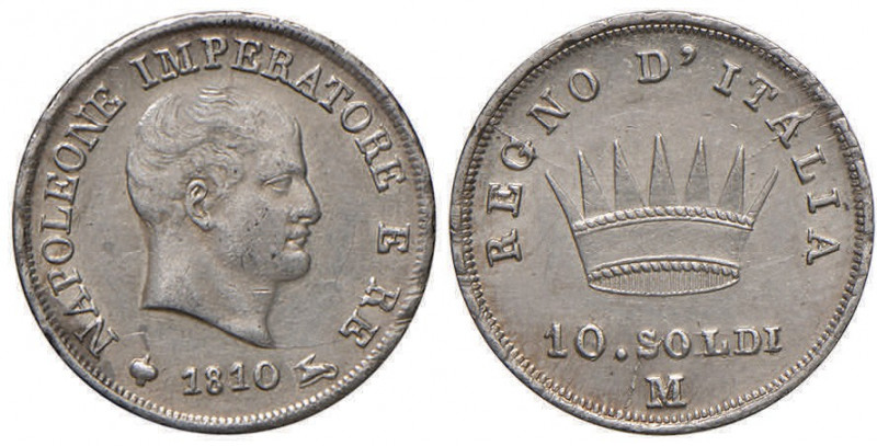 Napoleone (1805-1814) MILANO 10 Soldi 1810 - Gig. 189 AG (g 2,47)
BB+/SPL