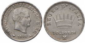 Napoleone (1805-1814) MILANO 10 Soldi 1810 - Gig. 189 AG (g 2,47)
BB+/SPL