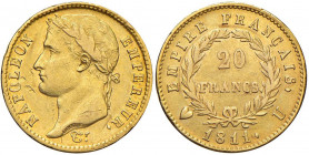 Napoleone (1804-1814) TORINO 20 Franchi 1811 - Gig. 16 AU (g 6,40) R Graffi al D/
BB