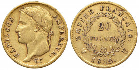 Napoleone (1804-1814) TORINO 20 Franchi 1812 - Gig. 18 AU (g 6,40) R Screpolatura al R/
BB